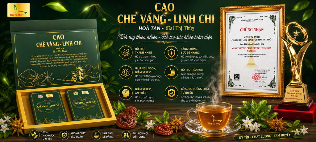 cao chè vằng linh chi hòa tan 2 hộp